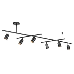 Globe Electric West 64 in. 6-Light Matte Black Track Lighting with 2 x Center Swivel Bars