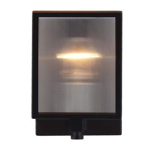 Eglo Henessy 1-Light Black and Brushed Nickel Wall Sconce with Reeded Glass