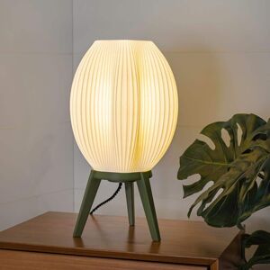 JONATHAN Y Wavy 16.5 in. White/Green Modern Contemporary Plant-Based PLA 3D Printed Dimmable LED Table Lamp