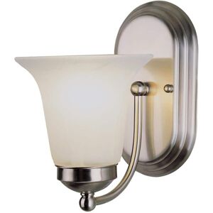 Bel Air Lighting Cabernet Collection 1-Light Brushed Nickel Wall Sconce Light Fixture with White Marbleized Shade