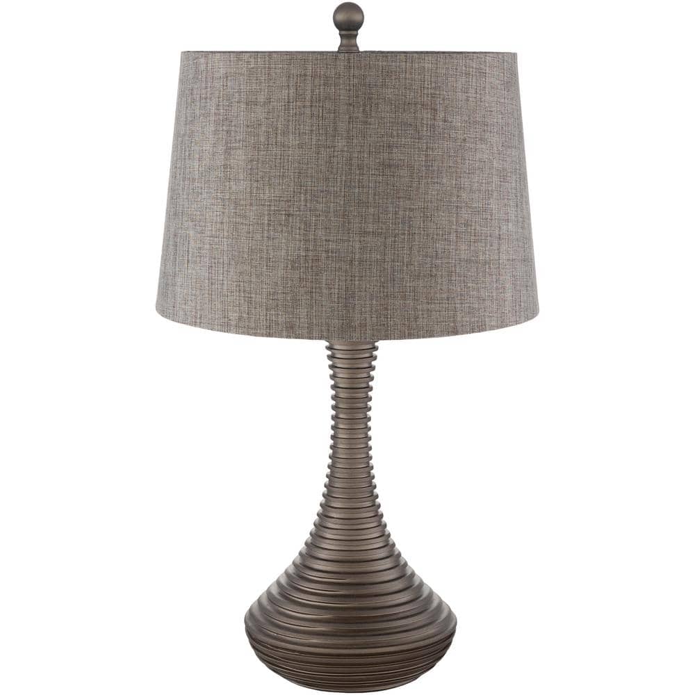 Artistic Weavers Tipton 26.5 in. Pewter Indoor Table Lamp with Pewter Barrel Shaped Shade