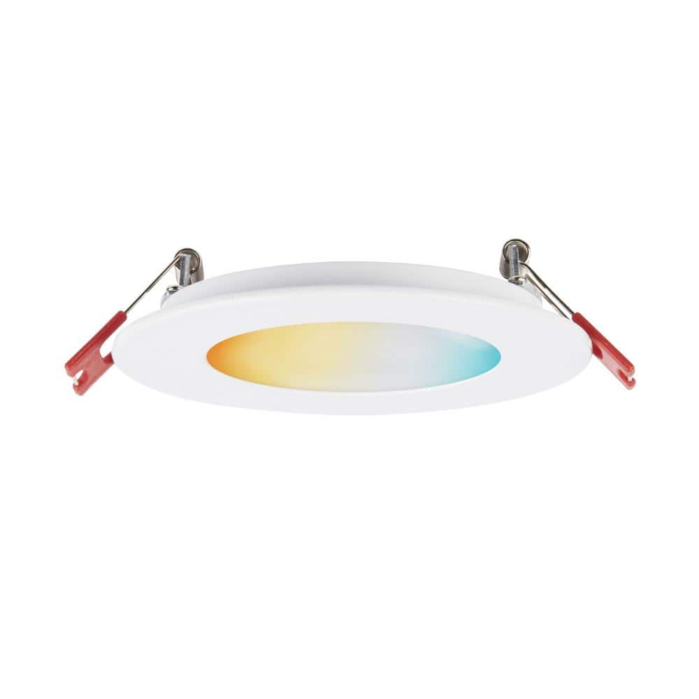 Globe Electric 4 in. Tunable New Construction and Remodel ENERGY STAR White Recessed Integrated LED Lighting Kit + DuoBright Technology