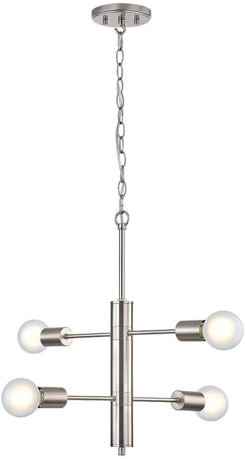 Home Decorators Collection Drackert 4LT Chandelier modern brushed nickel finish