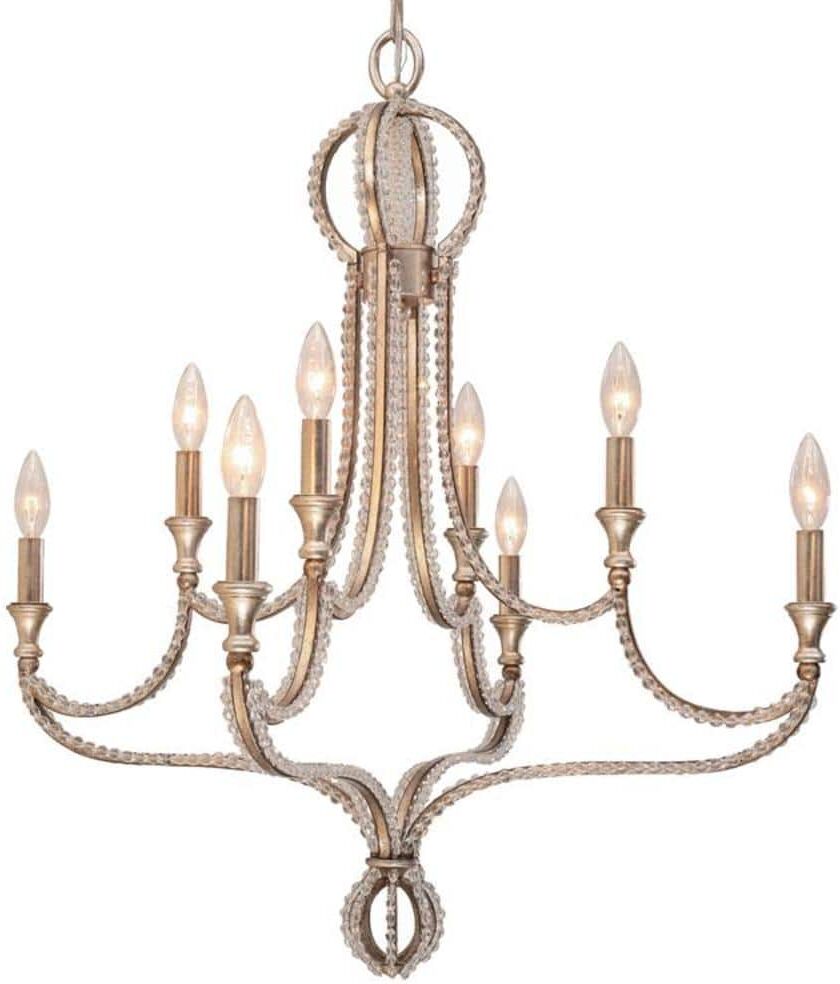 Crystorama Garland 8-Light Distressed Twilight Standard Chandelier