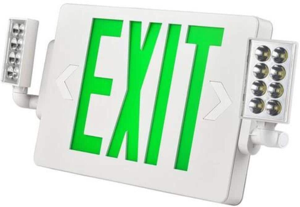 BEYOND LED TECHNOLOGY Integrated LED White Emergency Light Exit Sign (2-Pack)