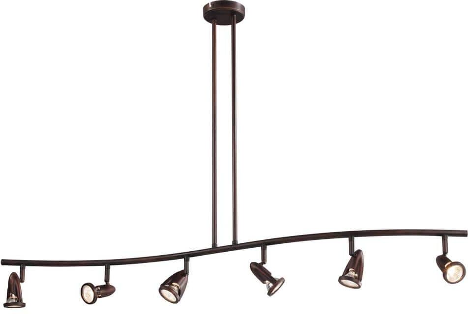 Bel Air Lighting Stingray 4 ft. 6-Light Oil Rubbed Bronze Track Light Fixture with Adjustable Heads