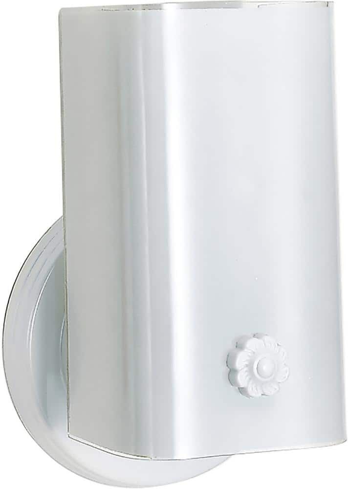 SATCO Nuvo 4.5 in. 1-Light White Wall Sconce with White Channel Glass Shade