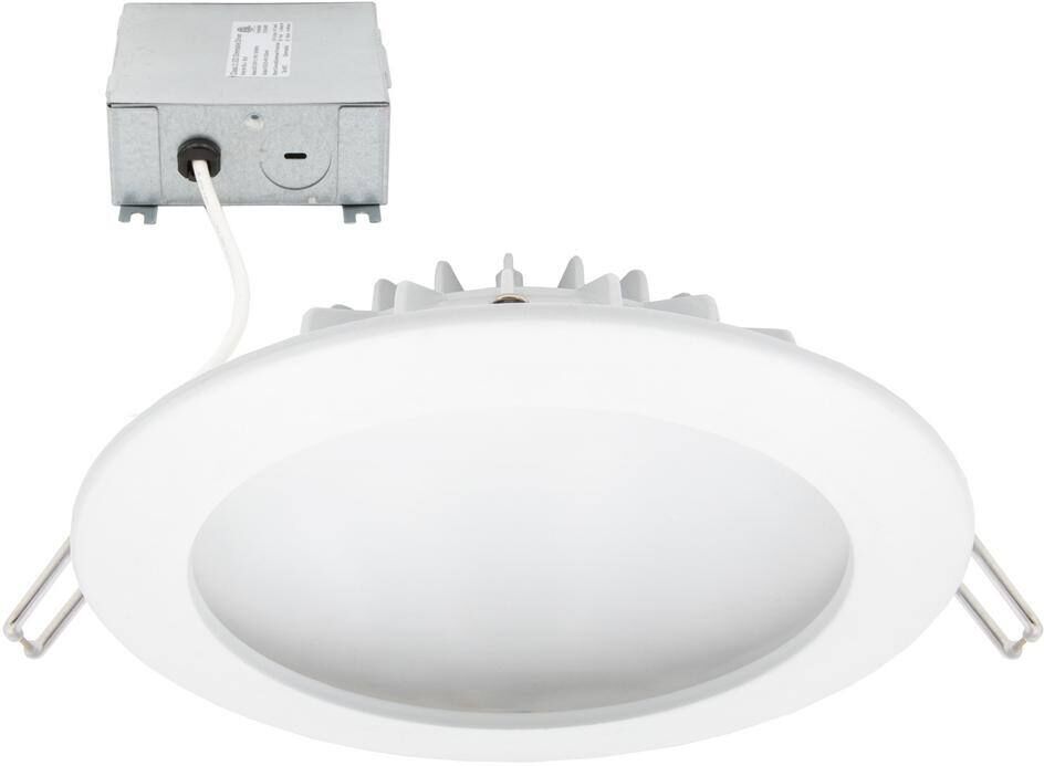 Maxxima Luvoni 6 in. Round Canless 4000K Neutral White New Construction IC Rated Integrated LED Recessed Light Kit