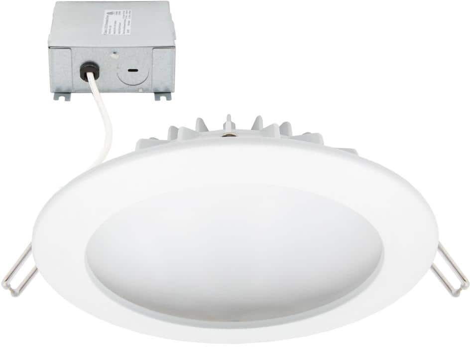 Maxxima Luvoni 6 in. Round Canless 2700K Warm White New Construction IC Rated Integrated LED Recessed Light Kit