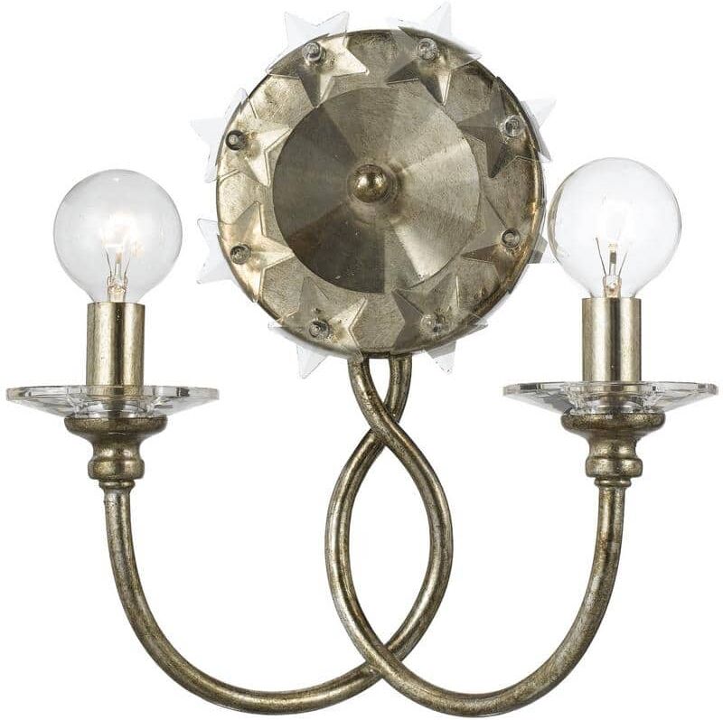 Crystorama Willow 10.5 in. 2-Light Antique Silver Wall Sconce