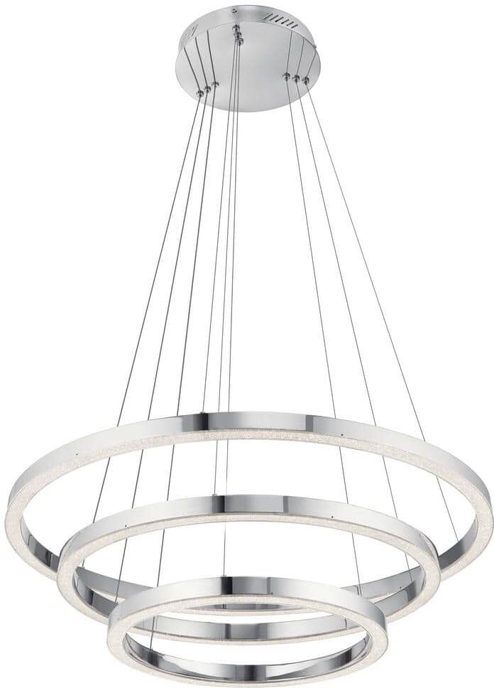 KICHLER Elan Opus Integrated LED Chrome Contemporary Shaded Dining Room Pendant Hanging Light