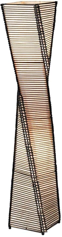 Adesso Stix Black Cane 50 in. Black/Beige Floor Lantern