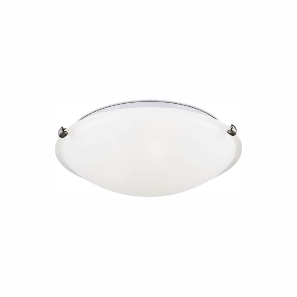 Generation Lighting Clip Ceiling Flush Mount Collection 14-Watt Brushed Nickel Integrated LED Flush Mount