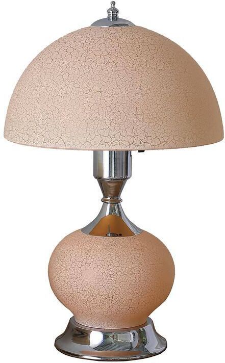 ORE International 15.75 in. Erte Blush Pink Art Deco Glass W/ Night Light Table Lamp