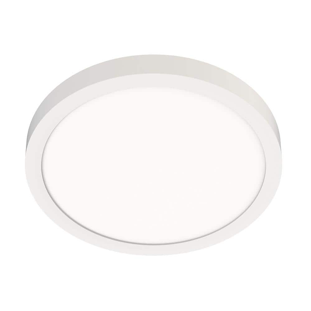 Juno Slimform 11 in. White Integrated LED Flush Mount for J-Box Installation with Switchable Color Temperatures
