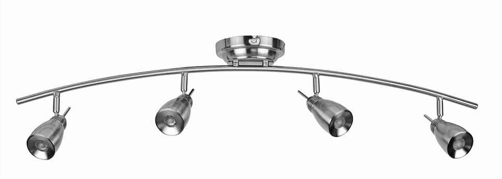 AFX Satellite Satin Nickel Integrated LED Ceiling Mounted Hardwired Track Lighting Kit with Step Head