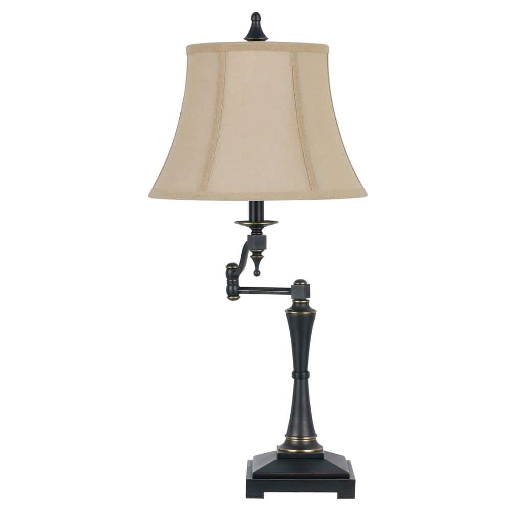CAL Lighting 31 in. Oil Rubbed Bronze Metal Swing-Arm Table Lamp