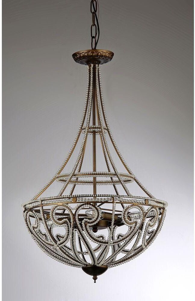 Warehouse of Tiffany Hercules Scale 4-Light Antique Bronze Chandelier with Shade