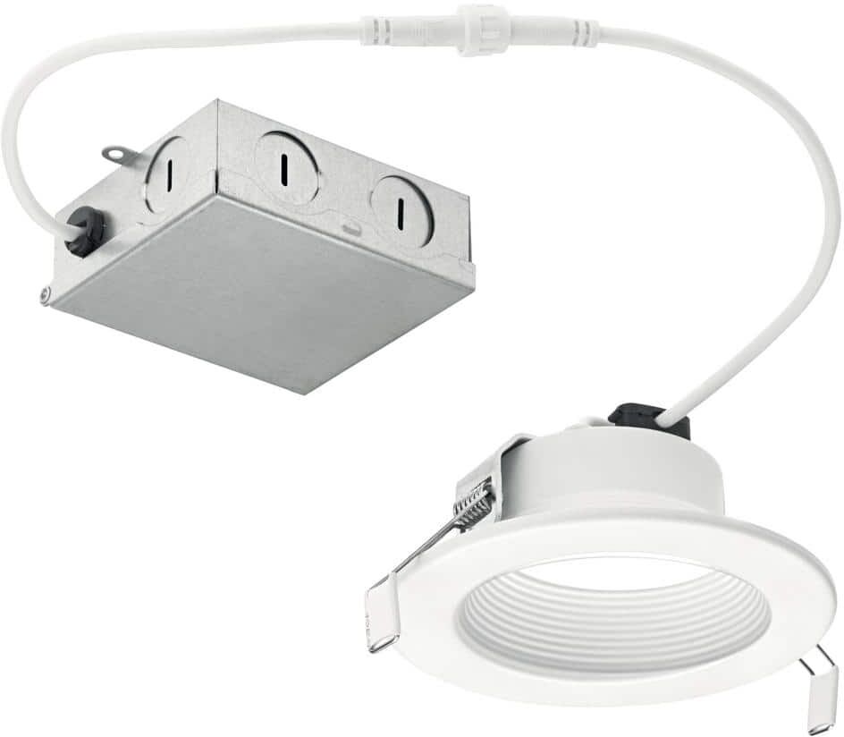 KICHLER Direct-to-Ceiling 4 in. Round White 2700K Integrated LED Canless Recessed Light Kit