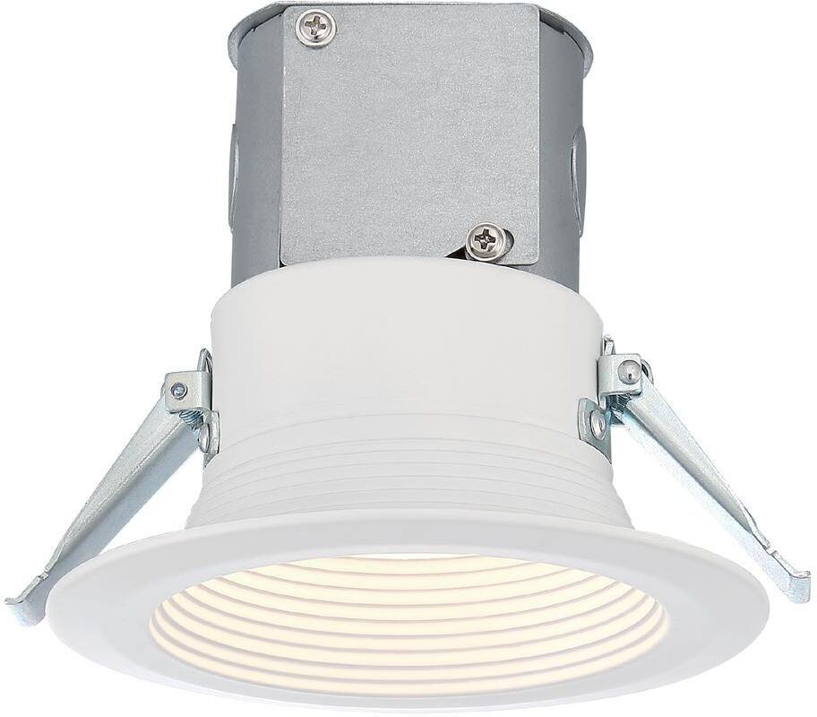 EnviroLite Easy-Up 4 in. White Baffle Recessed Integrated LED Kit at 93.4 CRI, 3000K, 618 Lumens