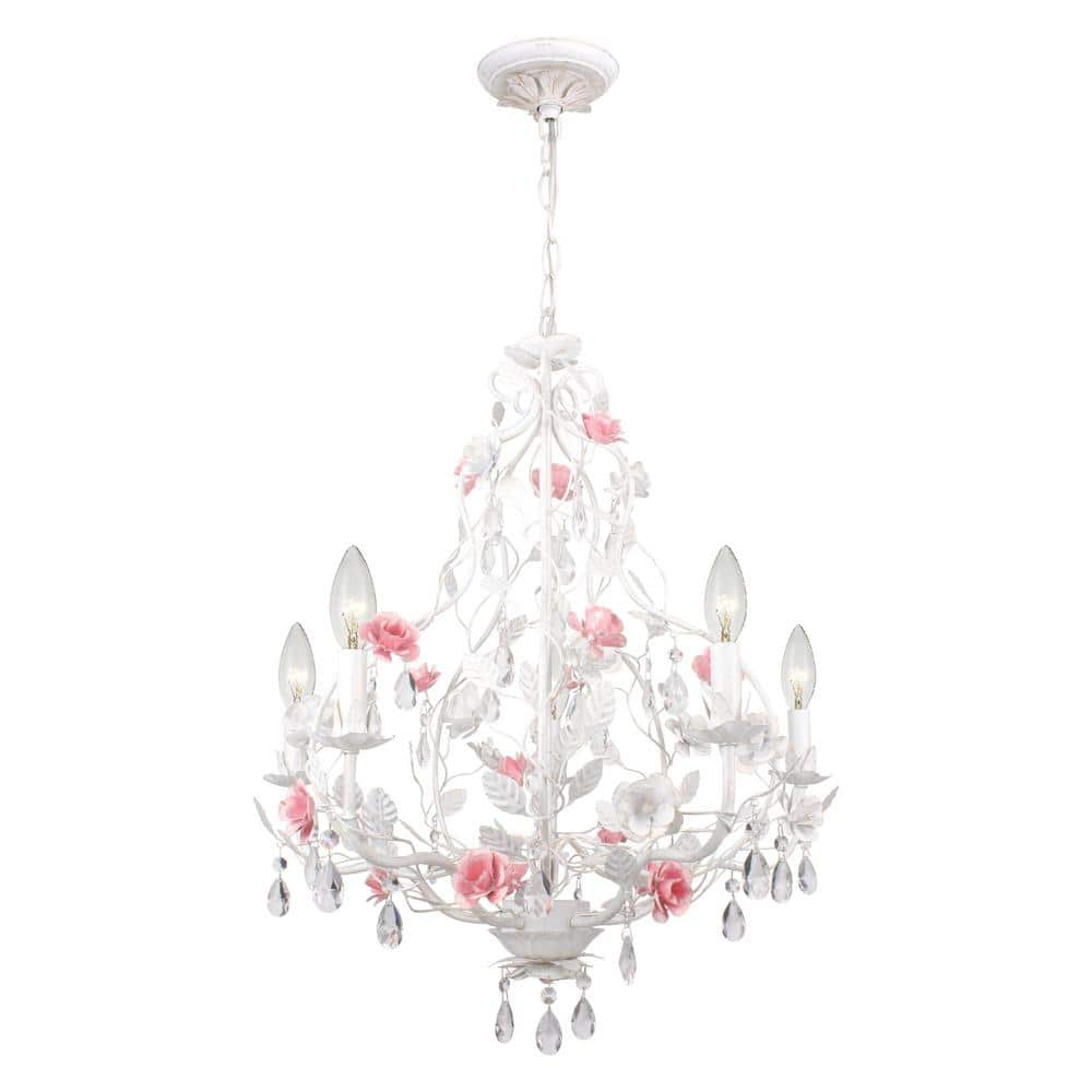 Crystorama Lola 5-Light Wet White Chandelier