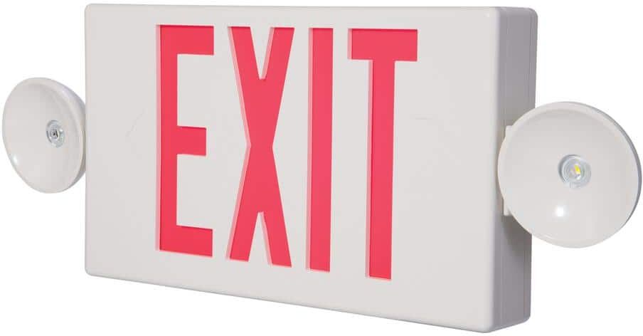 Sure-Lites LPXC Series 2.5-Watt White Integrated LED 2-Head Emergency Light Exit Sign Combo