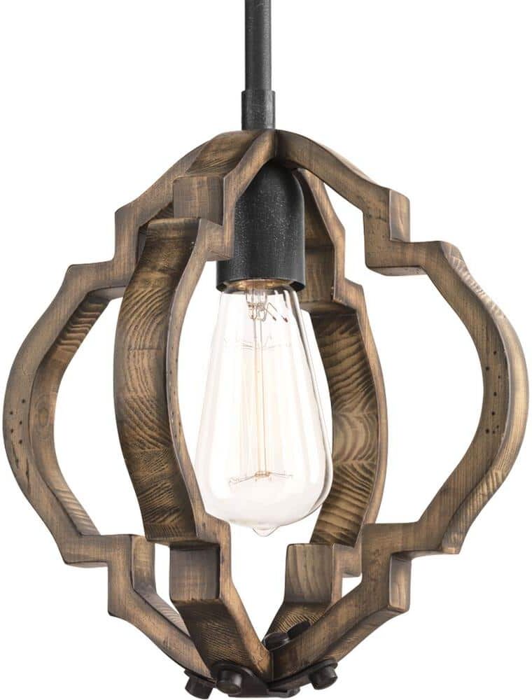 Progress Lighting Spicewood 1-Light Black Gilded Iron Mini Pendant