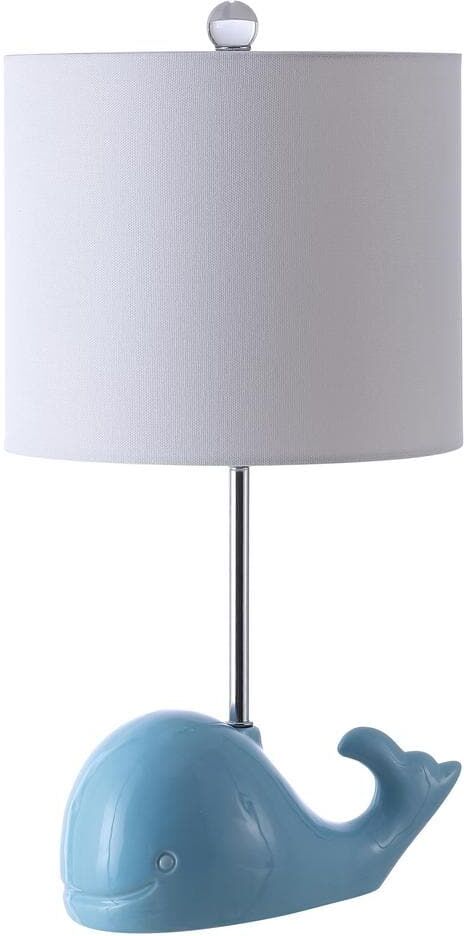 SAFAVIEH Walter Whale 19 in. Blue Table Lamp