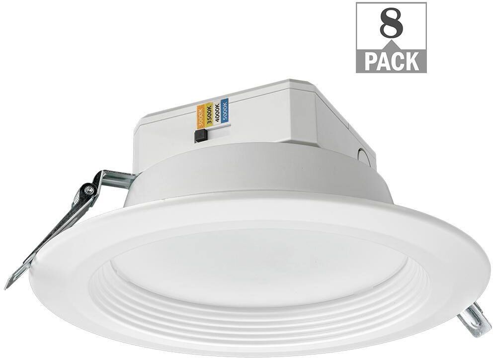 ETi 8 in. Canless New Construction Remodel High Output 3000 Lumens Selectable Integrated LED Recessed Trim Light (8-Pack)