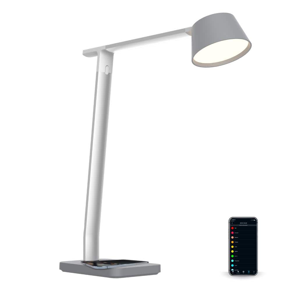 Black & Decker Verve Designer Smart Desk Lamp, Works with Alexa Auto-Circadian Mode, True White LED+16M RGB Colors, Qi Wireless Charger