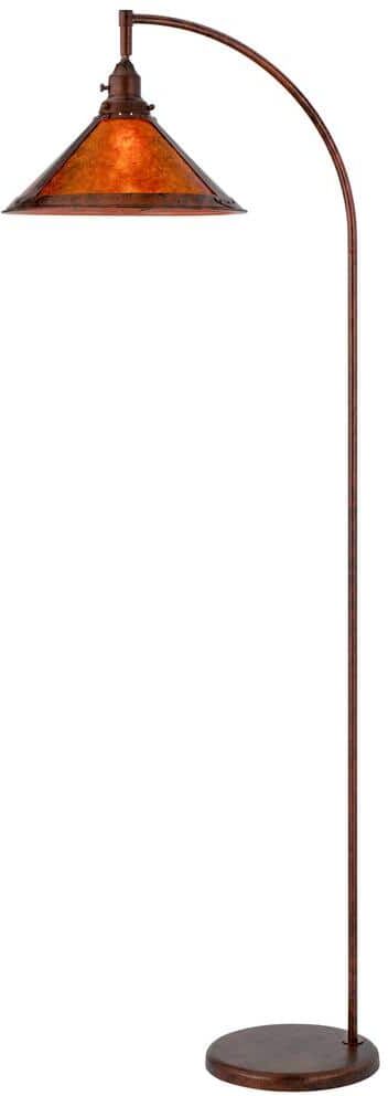 CAL Lighting 65 in. H Rust Metal Arc Floor Lamp