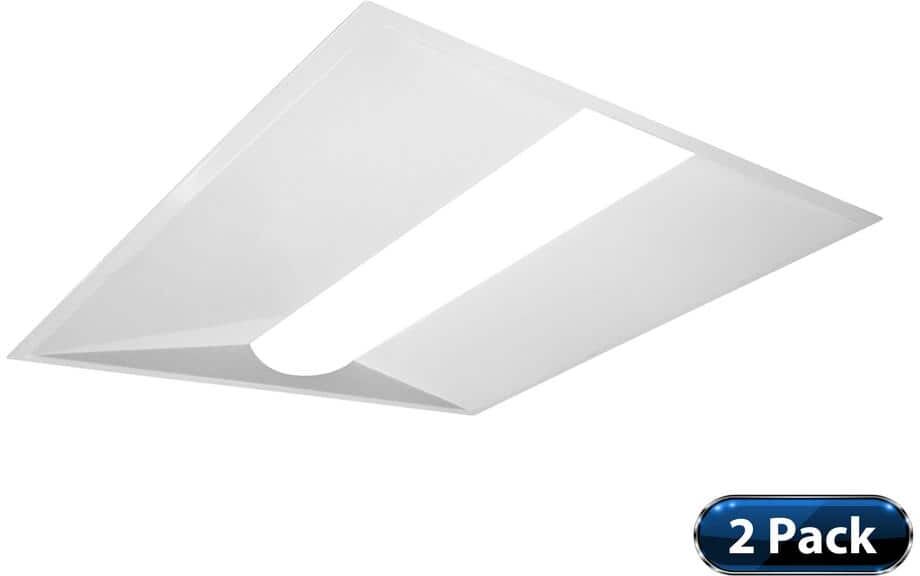 NICOR TACS2 2 ft. x 2 ft. 200-Watt Equivalent Integrated LED White Selectable CCT & Wattage ArchitecturalTroffer (2-Pack)