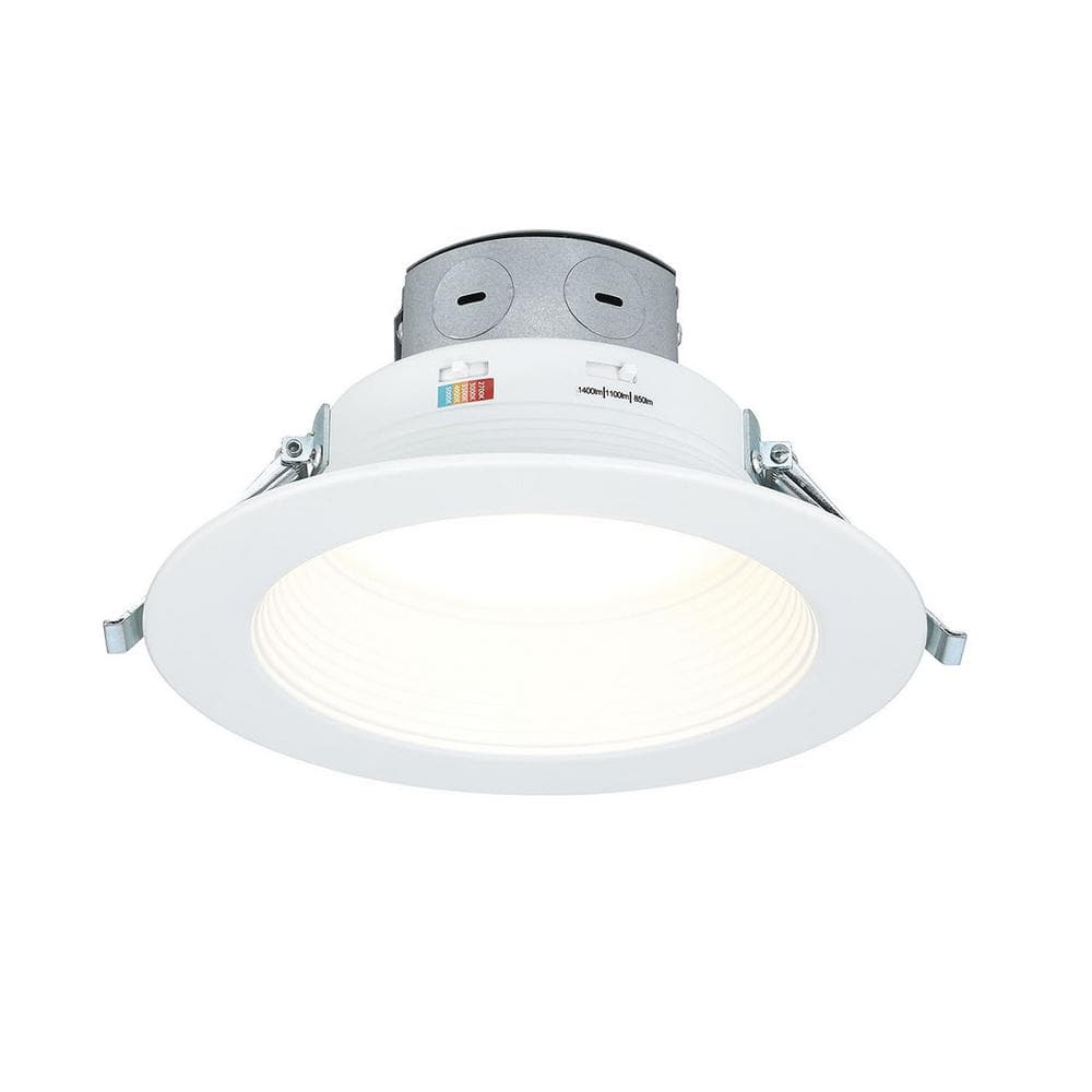 Commercial Electric Easy-Up 6 in. Canless Selectable CCT LED Recessed Baffle Kit with Selectable Lumen Output