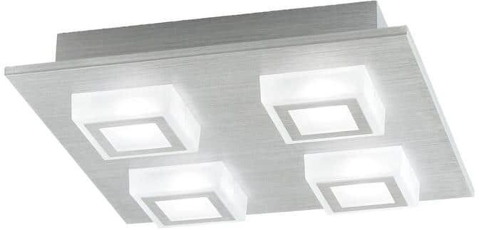 Hampton Bay Garfield 11 in. W x 2.42 in. H Integrated LED Brushed Aluminum Square Track Flush Mount Ceiling Light