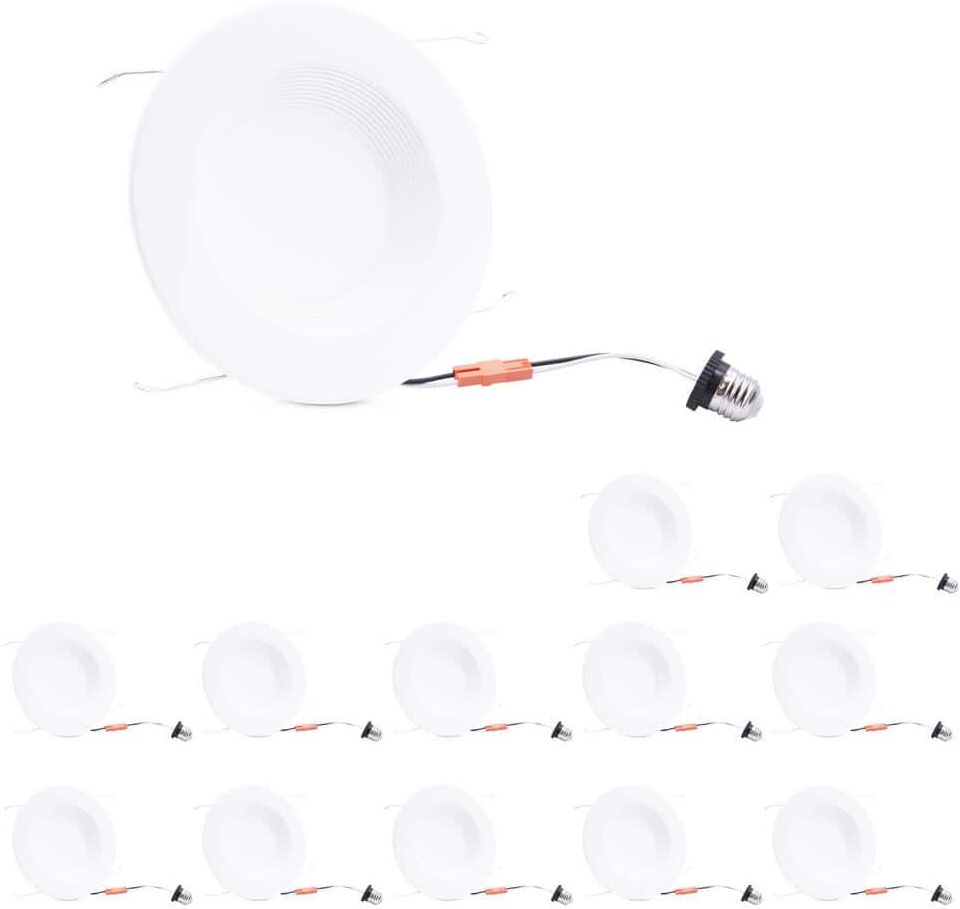 Lecoht 6 in. New Construction and Remodel Recessed Retrofit Dimmable Down Can LED Light (12-Pack)