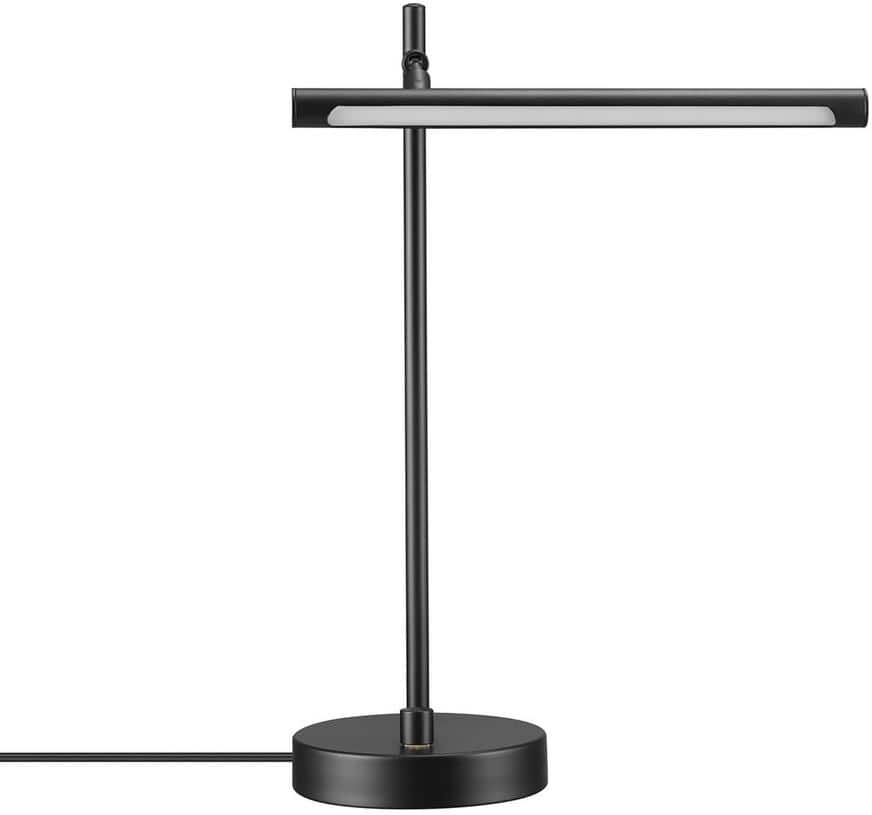 Globe Electric 15 in. LED Integrated Matte Black Desk Lamp with Push Button Rotary Switch