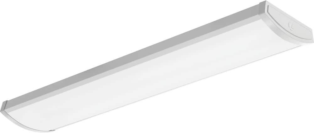 Lithonia Lighting Contractor Select 4 ft. 5000 Lumens Integrated LED Dimmable White Wraparound Light Fixture, 4000K