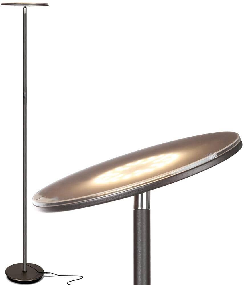 Brightech Sky Flux 67 in. Oil Brushed Bronze Industrial 1-Light Dimmable and Color Temperature Adjustable LED Floor Lamp