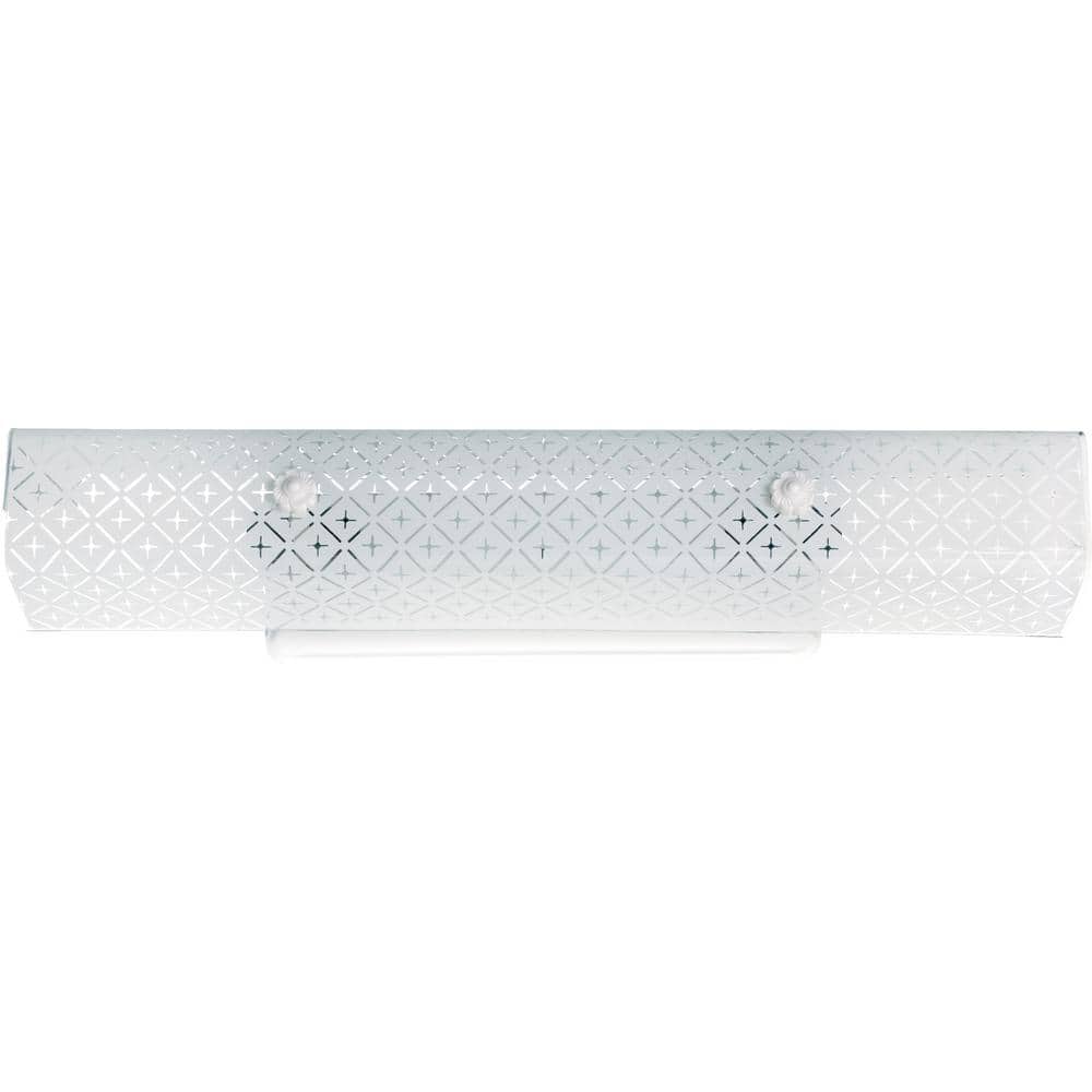 SATCO Nuvo 24 in. 4-Light White Vanity Light with Diamond Channel Glass Shade