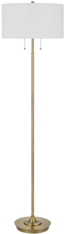 CAL Lighting 64 in. H Antique Brass Metal Floor Lamp with Pull Chain Switch