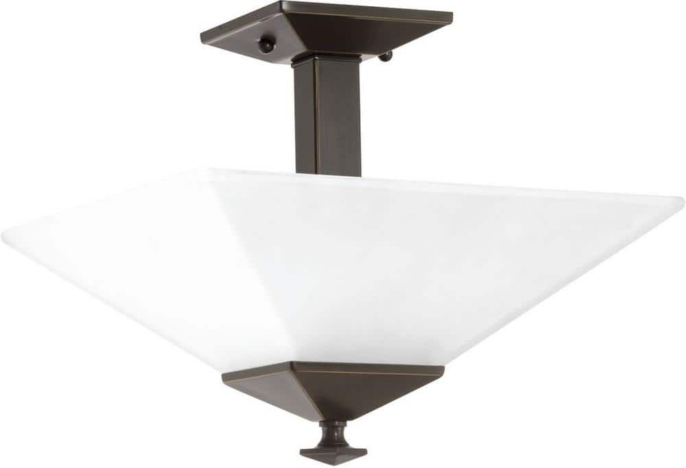 Progress Lighting Clifton Heights 2-Light Antique Bronze Semi-Flush Mount