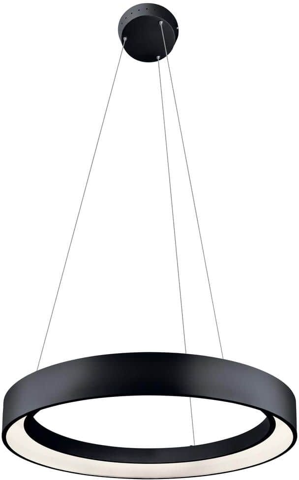 KICHLER Elan Fornello Integrated LED Textured Black Contemporary Shaded Dining Room Pendant Hanging Light