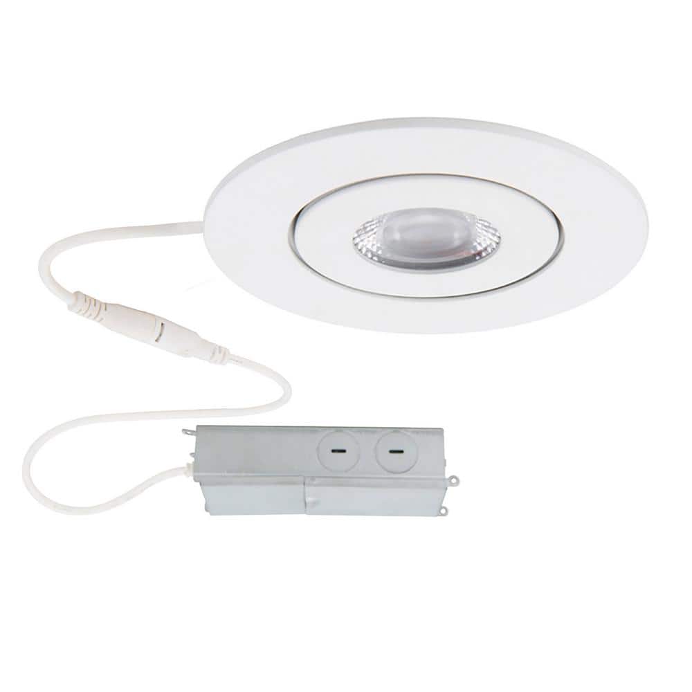 WAC LIMITED Lotos 2 in. Canless Round Adjustable 3000K New Construction/Remodel IC-Rated Integrated LED Recessed Light Kit