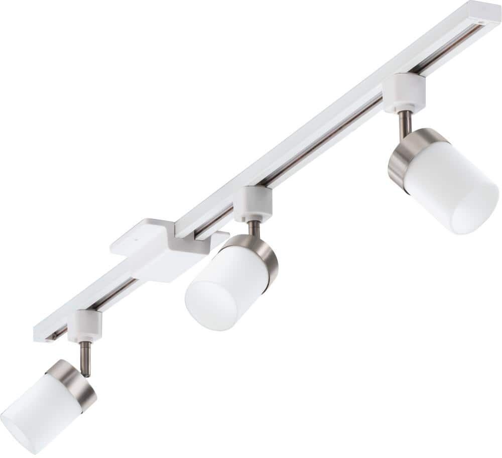 Lithonia Lighting LTKNCYLD 4 ft. 3-Light Brushed Nickel Linear Track Lighting Kit