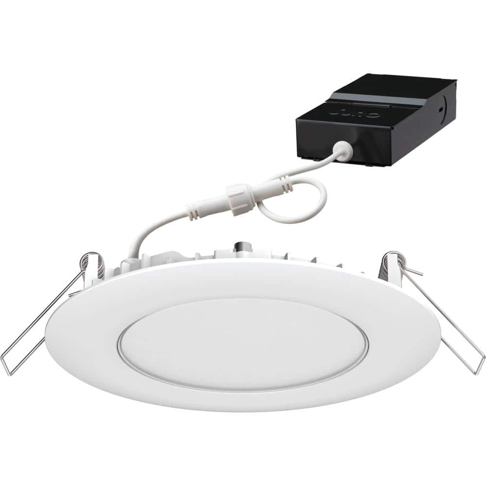 Juno Contractor Select 4 in. Tunable CCT New Construction Canless Smart Integrated LED Recessed Light Kit w/ Matte White Trim