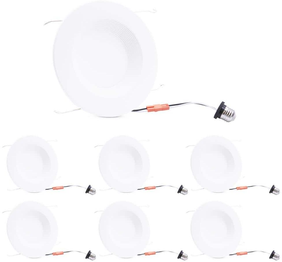 Lecoht 6 in. New Construction and Remodel Recessed Retrofit Dimmable Down Can LED Light (6-Pack)