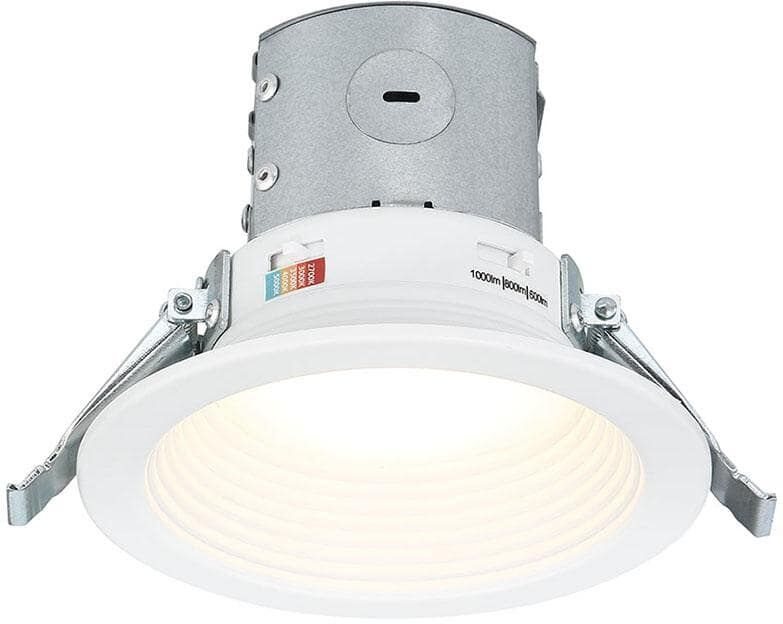 Commercial Electric Easy-Up 4 in. Canless Selectable CCT LED Recessed Baffle Kit with Selectable Lumen Output