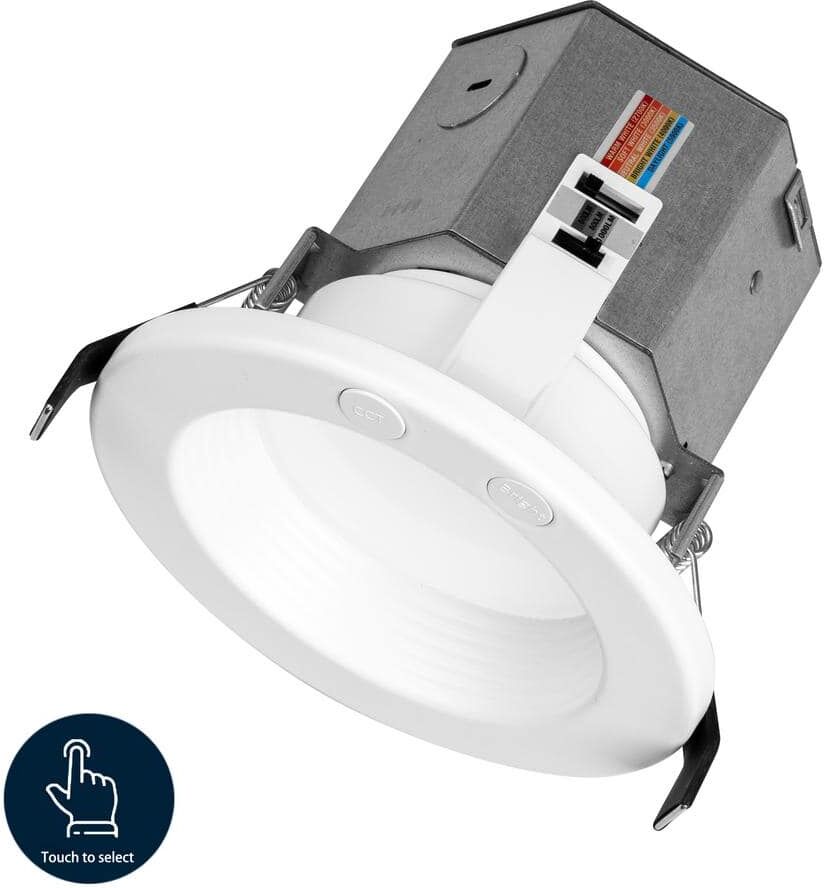 Commercial Electric 4 in. Deep Baffle Canless Integrated LED Recessed Light Kit with Adjustable Color Changing and Brightness Technology