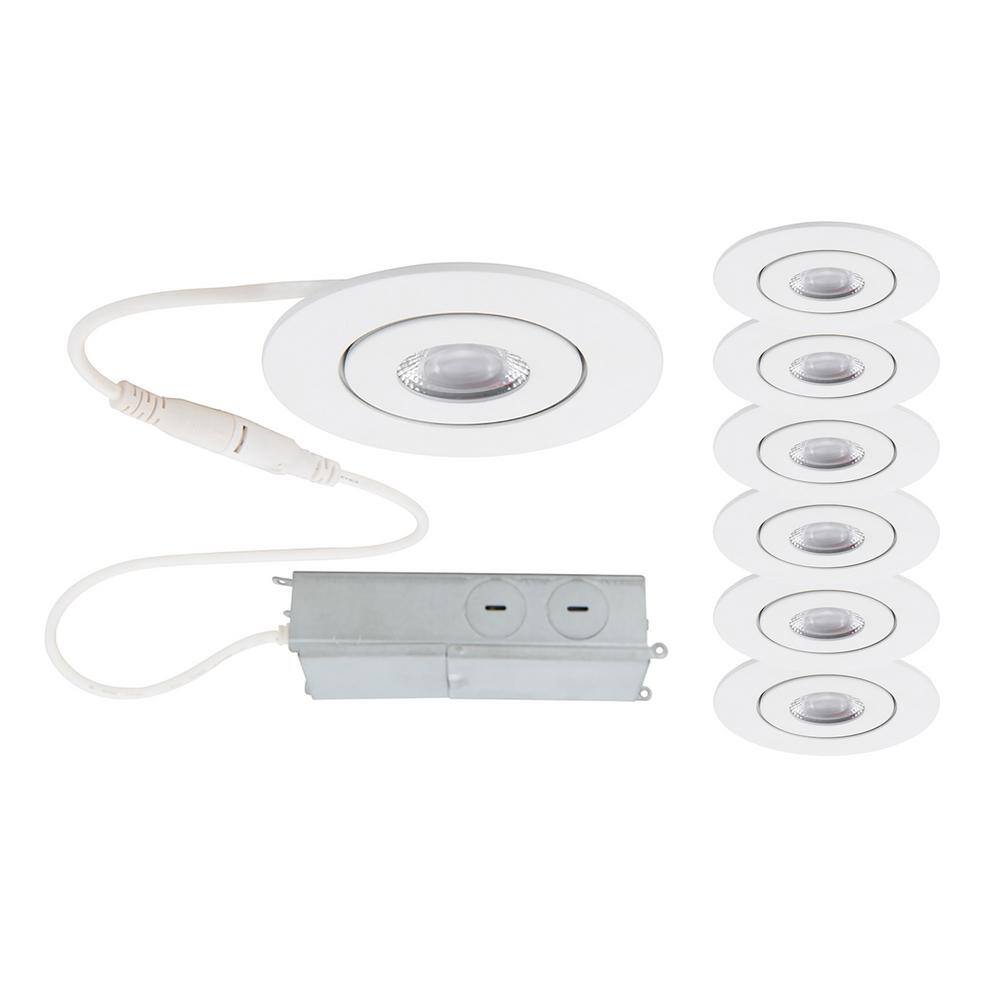 WAC LIMITED Lotos 2 in. Canless Round Adjustable 3000K New Construction/Remodel IC-Rated Integrated LED Recessed Light Kit (6-Pack)