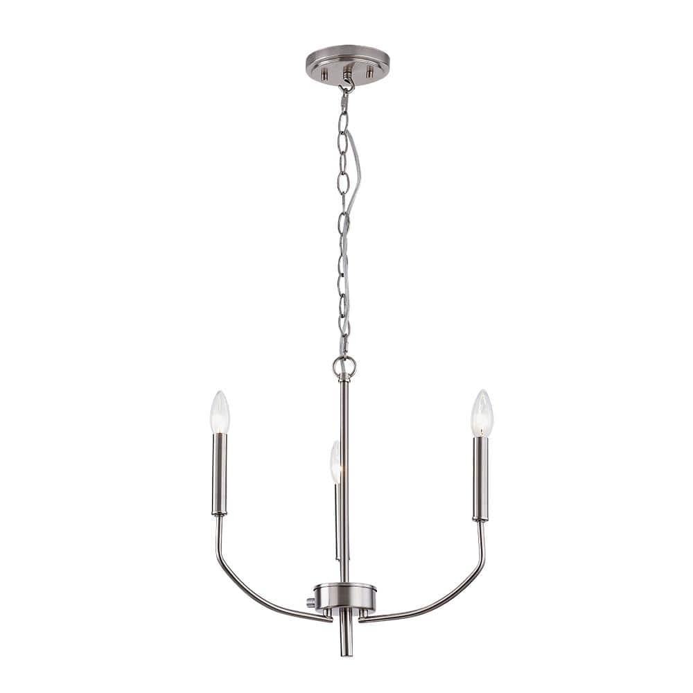 Home Decorators Collection Athens Three Lights Chandelier Modern Brushed Nickel Finish